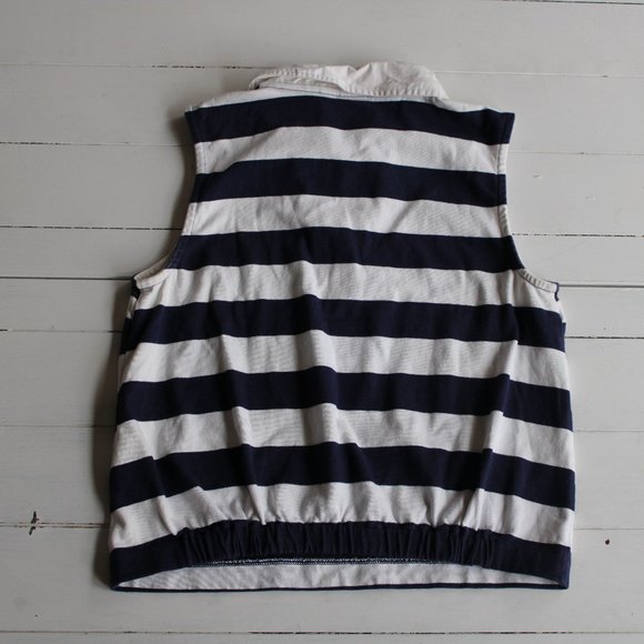 Sleeveless Rugby Polo Shirt, GAP, Navy and White - Picture 8 of 8